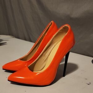 Elegant Orange High Heels NWOT